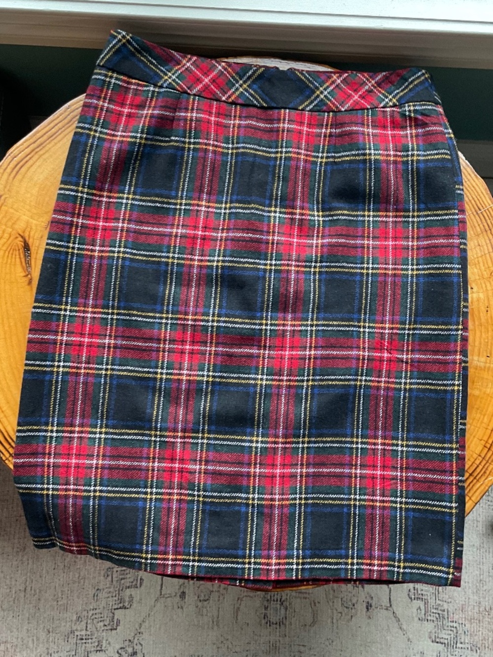 Chadwick’s of Boston Scottish Wool Plaid Skirt Sz 12 Tall Pencil MIDI Academia